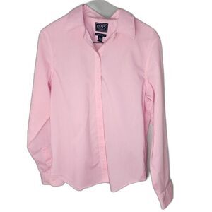 Chaps Classics No Iron Pink Button Up Dress Shirt Size M